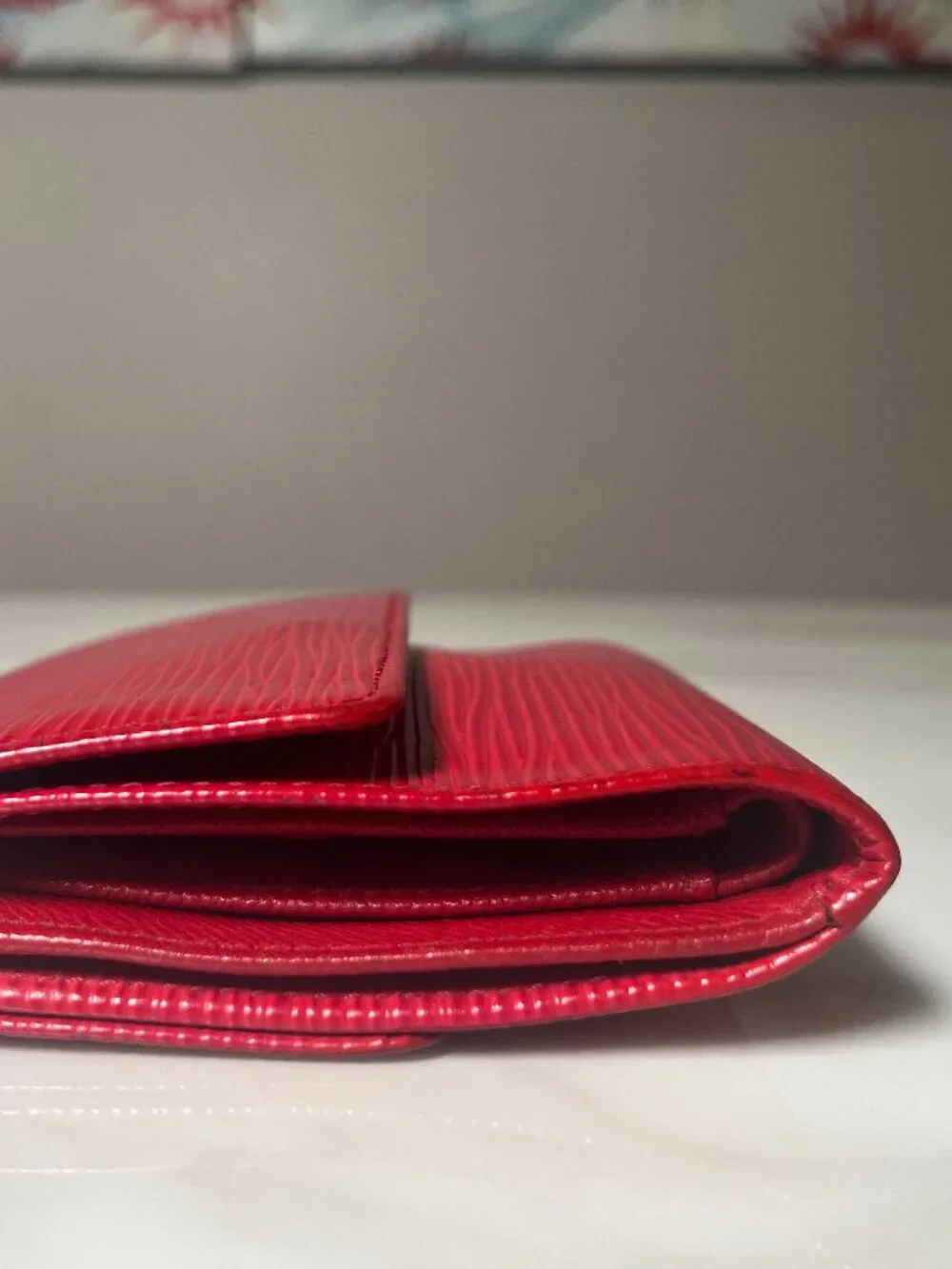Louis Vuitton Red Epi Elise Trifold Wallet - Picture 9 of 14